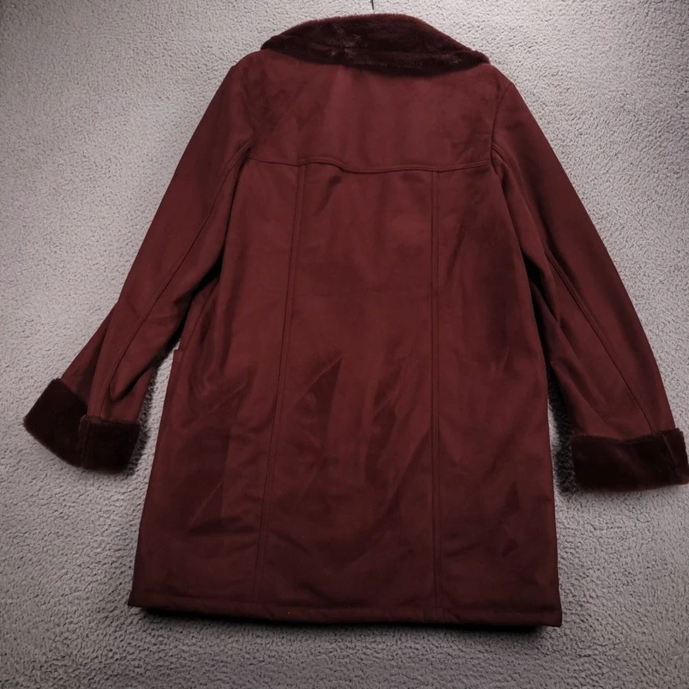 BANANA‎ Republic Factory Size MEDIUM TALL Bordeaux Faux Shearling Coat